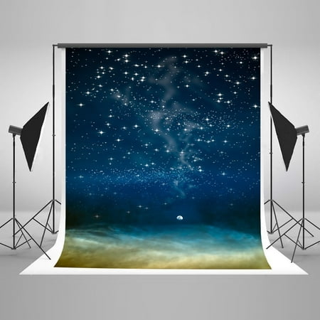 Image of GreenDecor Glitter Star Sky Background Backdrop for Photography 5x7ft Universe Photo Backdrop Under the Sea Beach Photo Backgrounds for Kids