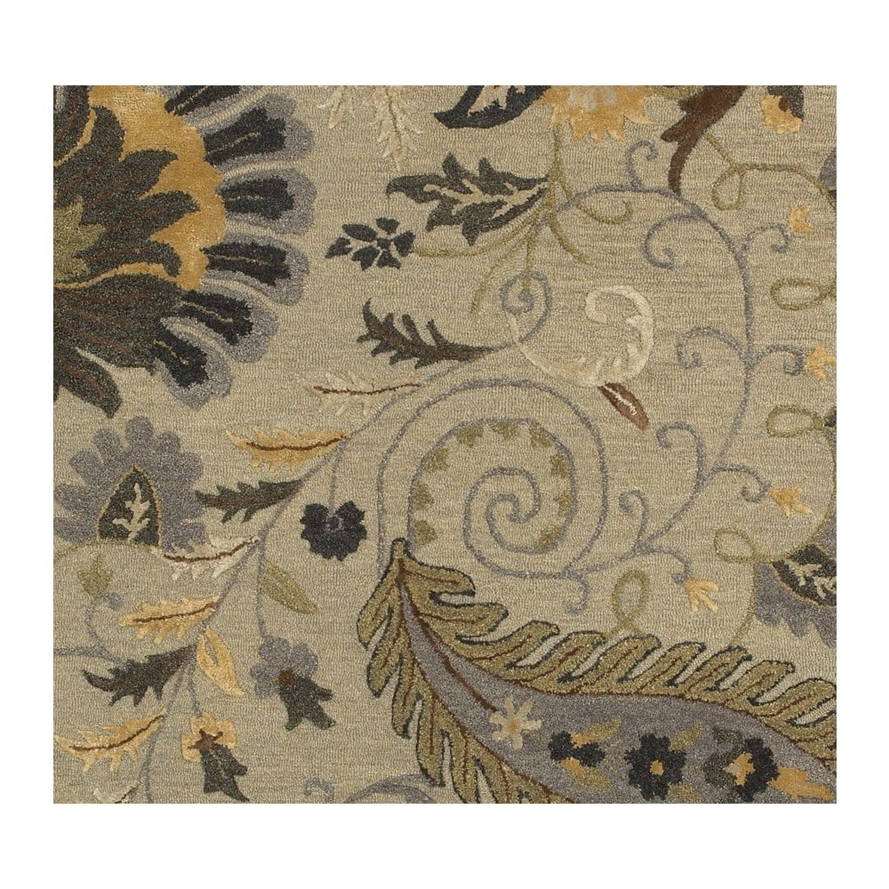 LR Home Glamour Paisley Floral Sand Rectangle Indoor Area Rug ( 9' x 12' )