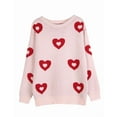 thumbnail image 5 of Heart Sweaters for Women Knit Warm Pullover Sweater Cute Heart Printed Valentine's Day Sweater Shermie, 5 of 9