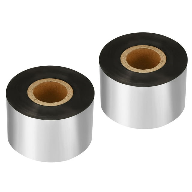 Unique Bargains 1.57'x918' (40mmx280m) Wax Thermal Transfer Ribbon, 2 Roll 1' Core Ink Out Barcode Printer Ribbon, Black