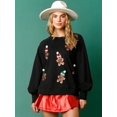 thumbnail image 5 of Sudadera con capucha y parches de purpurina, camiseta vintage Harajuku, ropa de calle ajustada de manga larga, ropa para mujer, camiseta navideña, otoño e invierno, 5 of 5