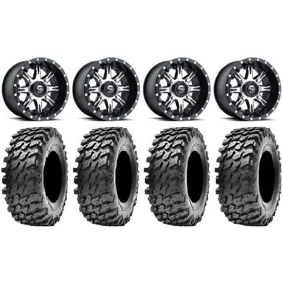 Fuel Nutz Black 14" Wheels 28" Rampage Tires Polaris RZR XP 1000 / PRO XP / Ranger XP 900/1000