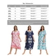 thumbnail image 3 of Baywell Plus Size Nightgows for Women Soft Cotton Casual Print Long Nightdress Short Sleeve U-neck House Dresses Sleepwear,XL-5XL, 3 of 8