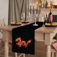 thumbnail image 2 of Table Runners 72 Inches Long Dress Scarves, Dragon Flames Farmhouse Kitchen/Dining Table Runner, Coffee Tablerunners, Orange Dragons Abstract Modern Art 16x72 Inch, 2 of 9