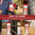 thumbnail image 7 of 30oz Pioneer Colorful Floral Stainless Steel Flip Straw Tumbler with Lid and Straw Spill Proof Travel Cup Double Wall Vacuum Insulated Coffee Mug with Top Handled Crimson, 7 of 7