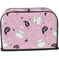 thumbnail image 2 of Toaster Cover 2 Slice Pink Cute Ghost Dustproof Bread Maker Cover Fingerprint Bakeware Protection Wide Slot Toaster Bag Reusable Kitchen Small Appliance Cover TC278, 2 of 6