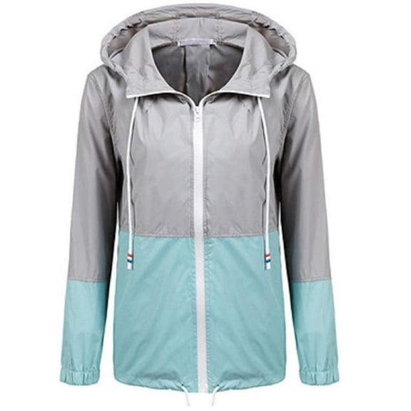 Loliuicca Women Waterproof Raincoat Outdoor Hooded Rain Jacket Windbreaker S-2XL