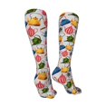thumbnail image 3 of Honeii Watercolor Teapots Print Calf Socks Sports Socks Seamless Toe, Trouser Socks,Knee High Long Socks for Women and Men-One Size, 3 of 8
