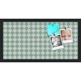 thumbnail image 2 of PinPix ArtToFrames 10x22 Custom Cork Bulletin Board Green - White Diamond   Poster Board Has a Fabric Style Canvas Finish, Framed in Satin Black (PinPix-330), 2 of 6