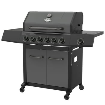 Barbecue à gaz Expert Grill à 6 brûleurs avec brûleur latéral, graphite