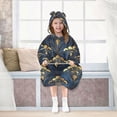 thumbnail image 7 of FORMRS Wearable Blanket Hoodie with Sleeves for Kids Cozy Flannel Sweatshirt, Blue Art Pattern, 7 of 7