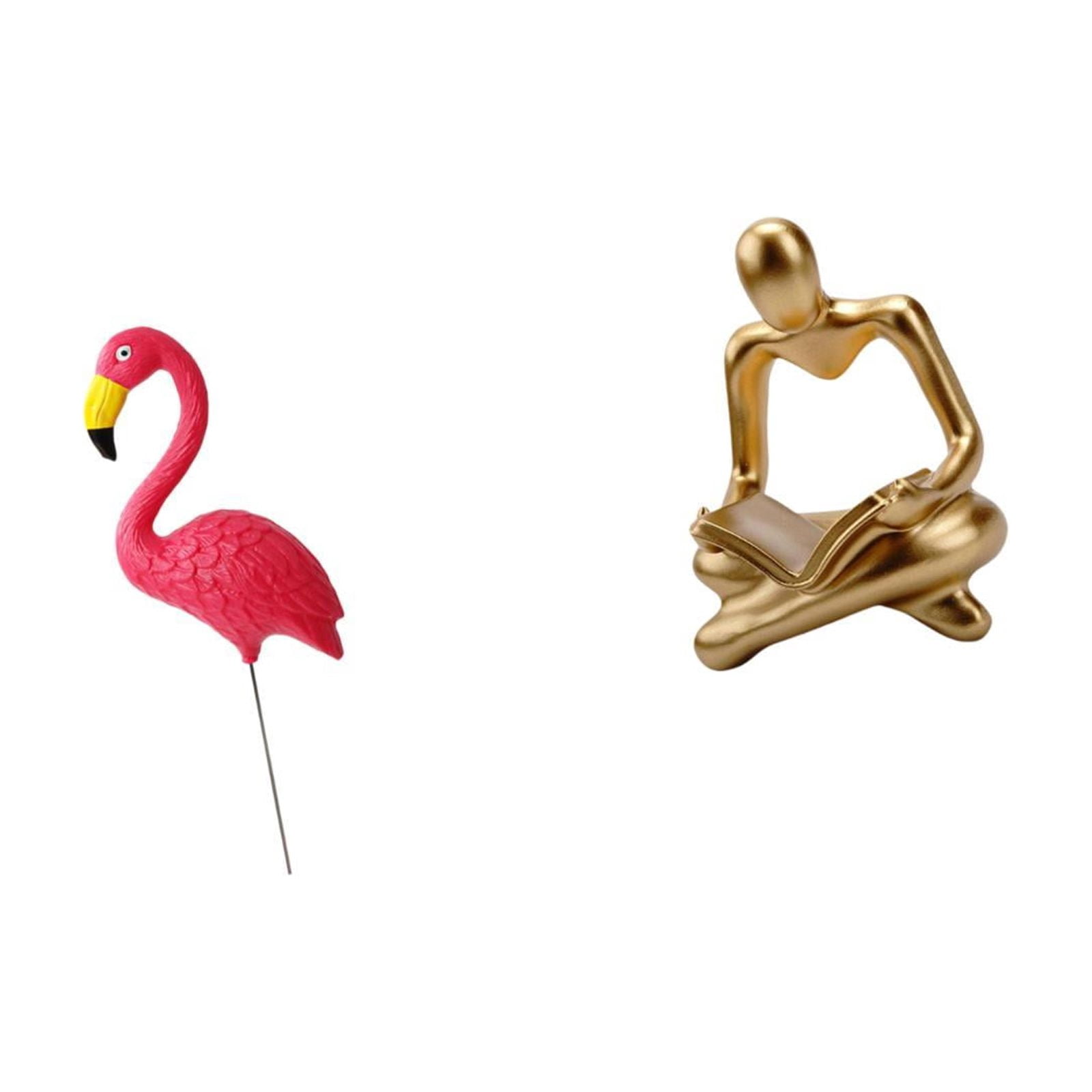 Flamingo Statue Figurine Sculpture Abstract Thinker Art Resin HDPE Material for Garden Porch Living Room Yard