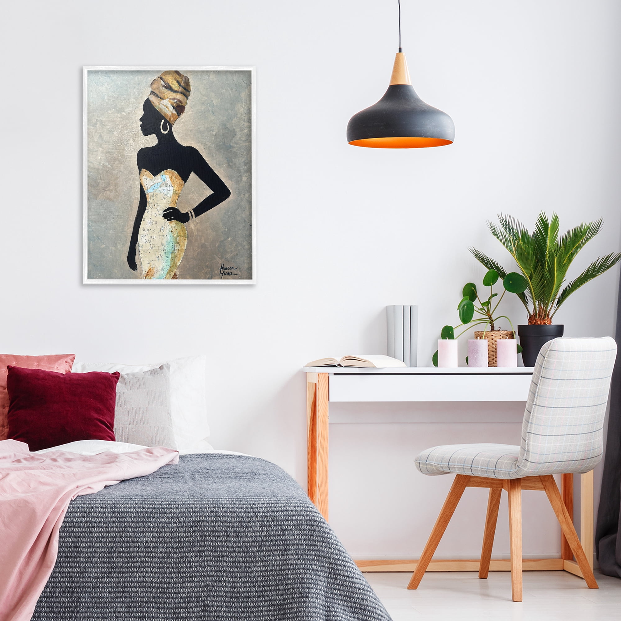 Stupell Industries Motherland Muse Fashion Portrait White Framed Giclee Art, design by Lauren Luna