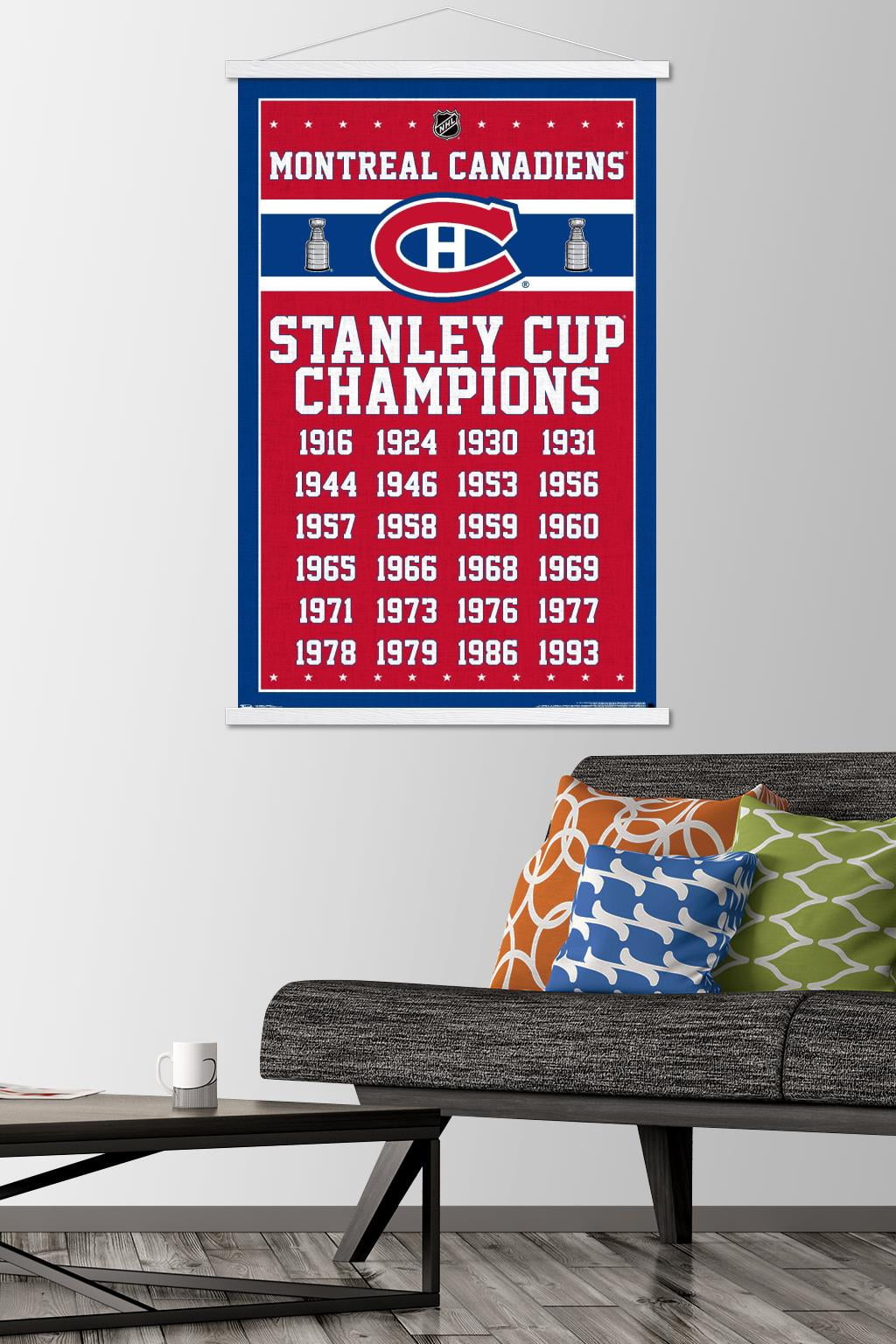 NHL Montreal Canadiens Champions 13 Wall Poster with Magnetic Frame, 22.375" x 34"