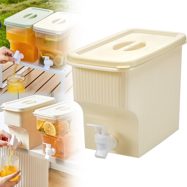 Cqxid Storage Container Under $10 Storage Containers Fridge Drink Dispenser Clear Beverage Dispenser With Spigot 3.9L Large Capacity Water Dispenser For Home Parties Bar Tea Ice Lemonade