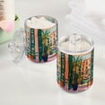 thumbnail image 2 of Yayeee 2 Pack Qtip Holder Bathroom Cotton Swab Canister with Lid Clear Dispenser Set, Window Scene, 2 of 6