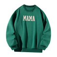 thumbnail image 3 of Sudadera con cuello redondo para mujer, suéteres estéticos de invierno con cuello redondo para vacaciones Verde, 3 of 7