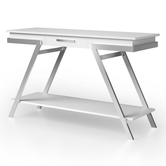 Furniture of America Becti Contemporary Wood 1-Drawer Sofa Table in White