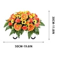 thumbnail image 3 of Artificial Satin Saddle Flower, 24-inch Silk Floral Arrangement for Memorial Day Cemetery Tombstone Decoration, 3 of 6