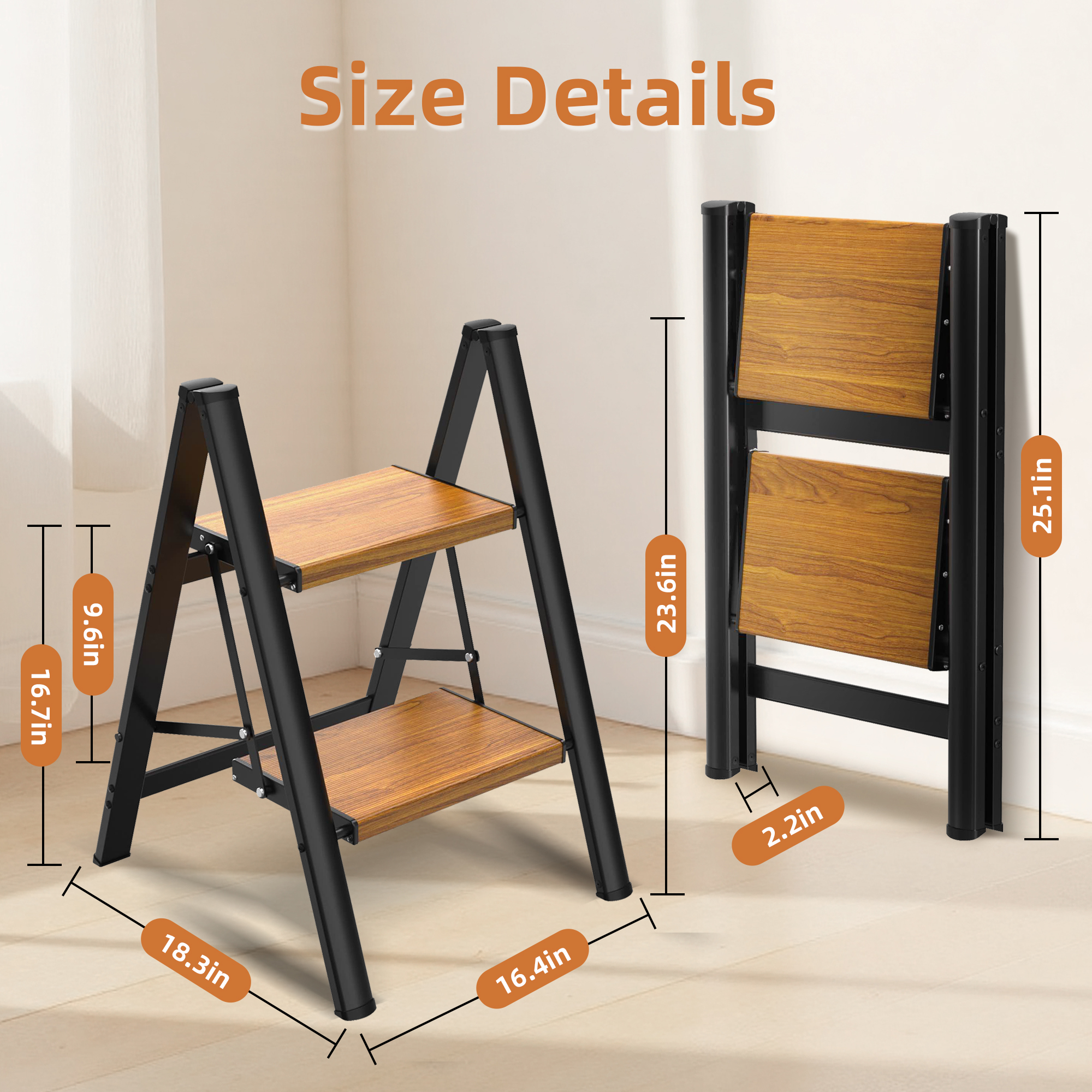 LevLad 2-Step Folding Ladder with Anti-Slip Pedal 330 lb Capacity photo 6