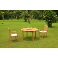 thumbnail image 4 of Grade-A Teak Dining Set: 2 Seater 3 Pc: 52" Round Table And 2 Mas Stacking Arm Chairs Outdoor Patio WholesaleTeak #WMDSMSt, 4 of 4