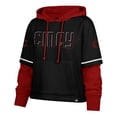 thumbnail image 2 of Women's '47  Black Cincinnati Reds City Connect Shortstop Cropped Pullover Hoodie, 2 of 3