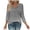 Gray-1, variant on Women's Casual 3/4 Sleeve T-Shirts V Neck Cute Tunic Tops Trendy Graphic Tees Basic Blouses Business Work Tops