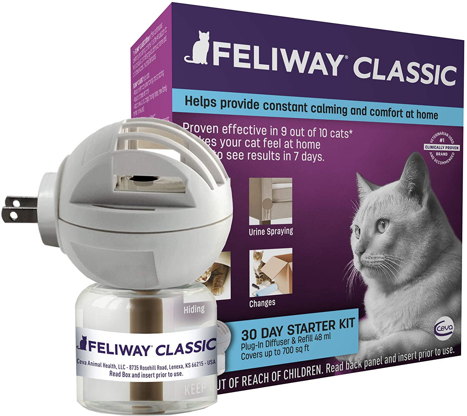 Feliway Classic Cat Calming Diffuser Kit for Cats (30 Day Starter Kit