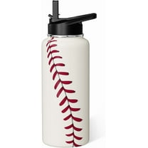 Insulated Baseball Water Bottle 32oz - Sport Drink Container, Keep Cold/Hot for Baseball Players Fans Coaches - Gifts for Men Women Boys Girls