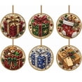thumbnail image 5 of PLPPYFS 6PCS Christmas Wooden Ornaments DIY Pearl Diamond Art Kit, 3.15x3.15" Holiday Tree Decor, 6 Festive Designs, Pendant Style, Xmas Tree Decoration Home Party Gift for Adults, 5 of 5