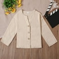 thumbnail image 2 of Zshosam Toddler Tshirt Girls Kids Girls Casual Crewneck Tops Long Sleeve Pullover Toddler Girl Casual Loose Blouse T-Shirt for Kids Tee Toddler Girl Size 13T 14T,(Khaki 13-14 Years), 2 of 5