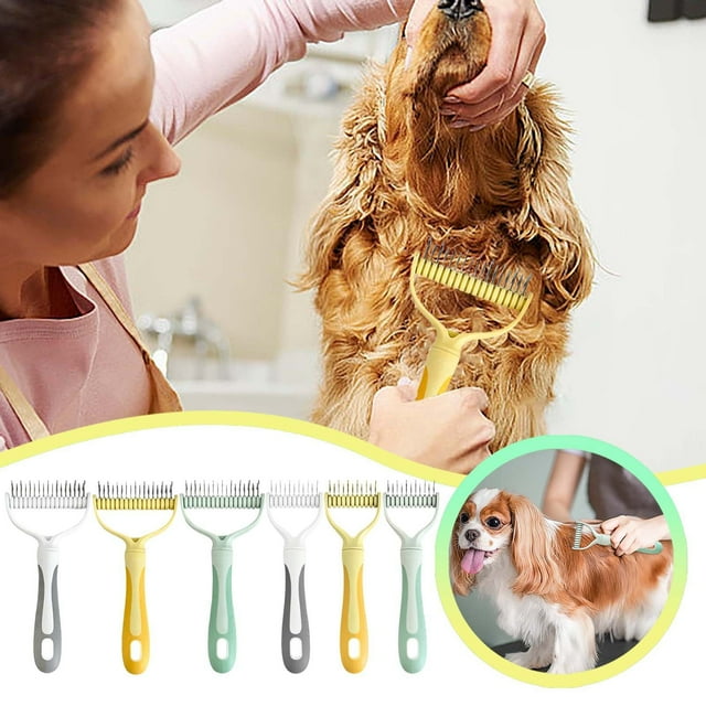 Ltdhehe Pet Hair Removal Tool Double Detangling Comb For Cats Dogs Stainless Steel Hair Shedding Comb Cat Comb Pet Hair Remover Pet Cat Hair Remover Tool