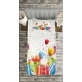 thumbnail image 3 of Ambesonne Birthday Quilted Bedspread Set 2 Pcs, Colorful Boxes Balloons, Twin Size, Multicolor, 3 of 3