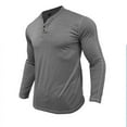 thumbnail image 2 of Yufatyle Athletic Shirts for Men Fashion Casual Pullover Solid Color Long Sleeve V-Neck Muscle Fit Workout Tops, Gray XXL, 2 of 6