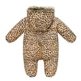 thumbnail image 3 of DHFJKG Baby Infant Snowsuit Winter Padded Clothes Fuzzy Trim Hooded Butterfly Print Zipper Romper Jumpsuit Warm Outwear Outfits Comfort One-Pieces, 3 of 6
