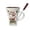 Z9#White,4.33X4.72", variant on Christmas Ceramic Fondue Mug,Personal Melting Cheese Chocolate Cup,4.72X5.12" Merry Xmas Pattern Fondue Pot with Fork and Tealight Candle,Mini Melting Mug for Butter, Date Night,Birthday Wedding