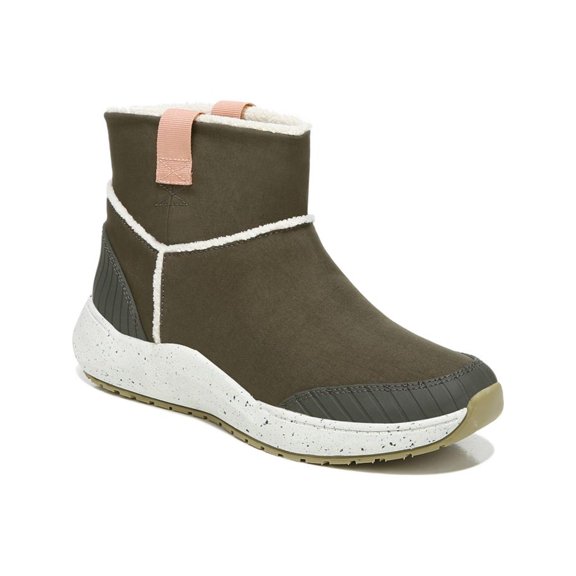 Dr. Scholl's Home Women's Faux Suede Contrast Trim Faux Fur Lined Ankle Boots