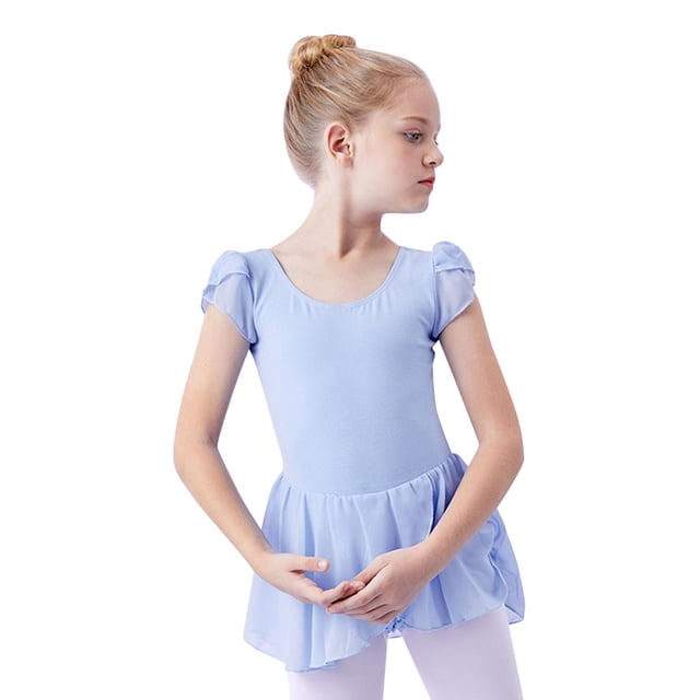 Rovga Robe Ado 10-11 Ans Justaucorps de Ballet pour Danse Manches à Volants Justaucorps Robe de Ballet Robe de Demoiselle d'Honneur Bleue
