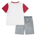 thumbnail image 4 of Levi Boys Fry Guy Skater Tee & Denim Short Set, Sizes 4-7, 4 of 6