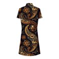 thumbnail image 4 of Vestido Corto de Manga Larga para Mujeres Flor Impresión Cuello en V Suelto Cómodo, Vestido de Moda de Malla para Fiesta Y Ocasional, 4 of 7