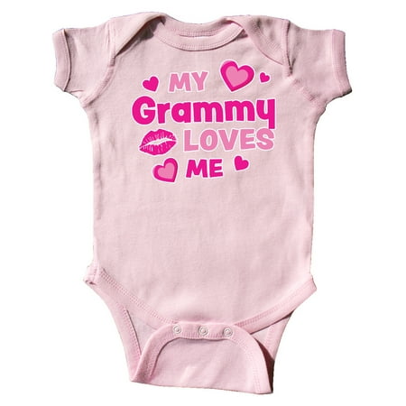 

Inktastic Valentine s Day My Grammy Loves Me Hearts and Lips Gift Baby Boy or Baby Girl Bodysuit