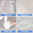 thumbnail image 6 of NiHome Under Bed Storage Containers with Wheels, Foldable Metal Under Bed Toy Storage Drawers Cart, Tool Free Assembly Rolling Under Bed Storage Organizer for Shoes Clothes Book Blanket, White, 2PCK, 6 of 6