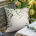 thumbnail image 5 of Green Eucalyptus Leaf Throw Pillow Cover Country Watercolor Plant Cotton Linen Cushion Cover Throw Pillow Case with Invisible Zipper for Couch Sofa Bed Chair Car 20x20 Inch, 5 of 9