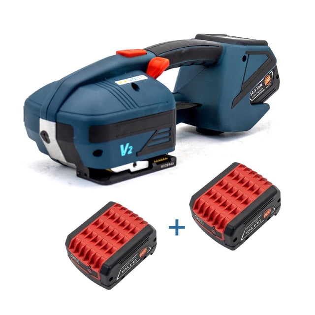 Portable Electric Strapping Machine With 2 Batteries V2 13mm To 16mm Automatic Packaging Tool For PET PP Belt ,Long Lasting