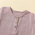 thumbnail image 4 of Hinvhai Boys Cotton Shirt Toddler Boys Pocket Button Short Sleeve T Shirt Tees Tops Purple 90, 4 of 7