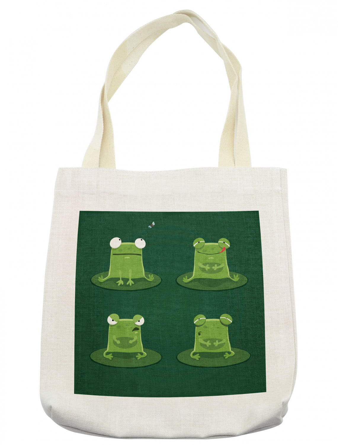 Natural Cotton Shoulder Tote Bag 100% Natural Cotton Fashion/Shopping/Beach/Everyday Bag Funky Frog 