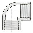 thumbnail image 3 of Lesso America 408-020 (5 Pack), Plumbing, PVC Pipe Fitting,90° Reducing Elbow, SCH40, 2", 3 of 5