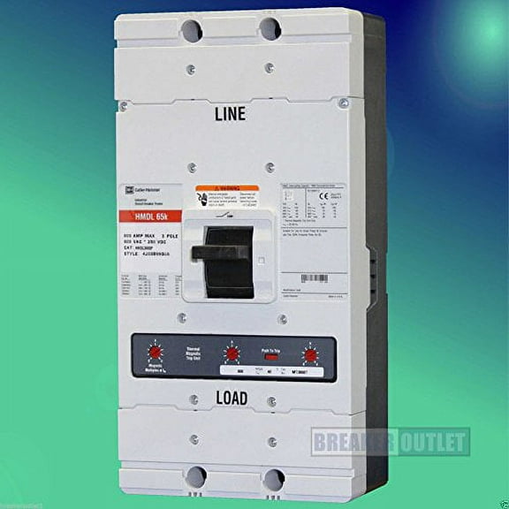 Eaton Cutler Hammer HMDL3800F 3 Pole 800 Amp 600v 65kA Circuit Breaker HMDL