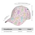 thumbnail image 2 of Balery Colorful Bunny Gorra de béisbol de tamaño ajustable para correr, entrenar y actividades al aire libre. Gorra de papá para todas las estaciones., 2 of 6