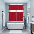 thumbnail image 3 of Pure Red Kitchen Curtains Sets for Windows 24 Inch Length, Simple Solid Color Rod Pocket Window Treatments Tier Curtains and Valances Set for Bedroom/Bathroom, 3 of 8
